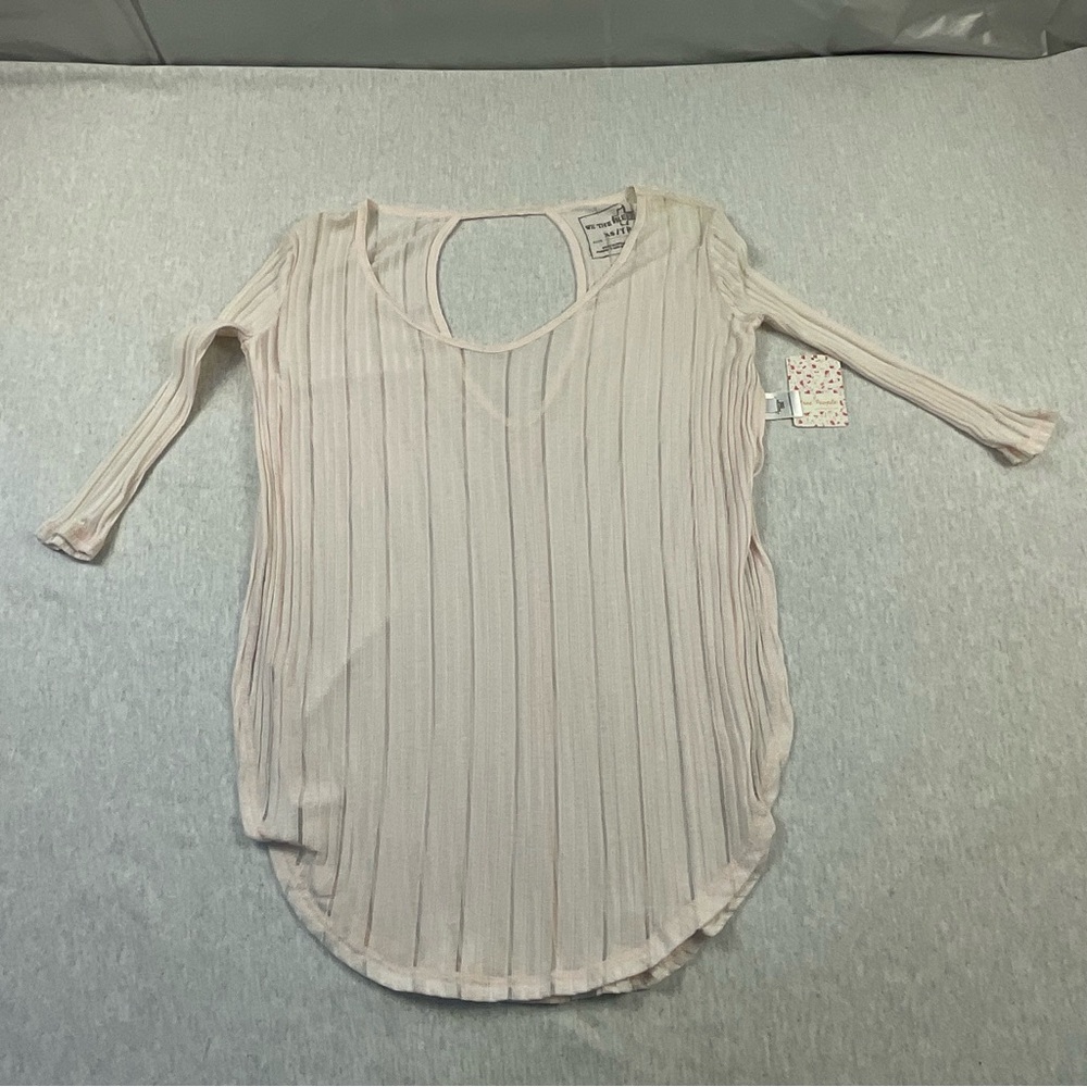 Free People We The Free Astoria Hacci Ribbed Cut Out Top Women’s X-Small pink
